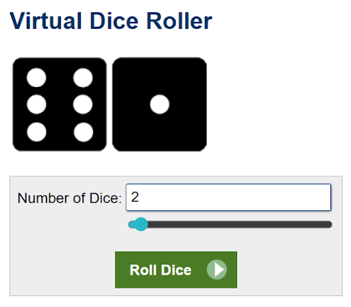 Calculator.net Dice Roller Tool